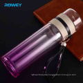 400ML Custom Double Wall Insulated Glass Water Bottle With Filter Reusable Glass Water Bottle